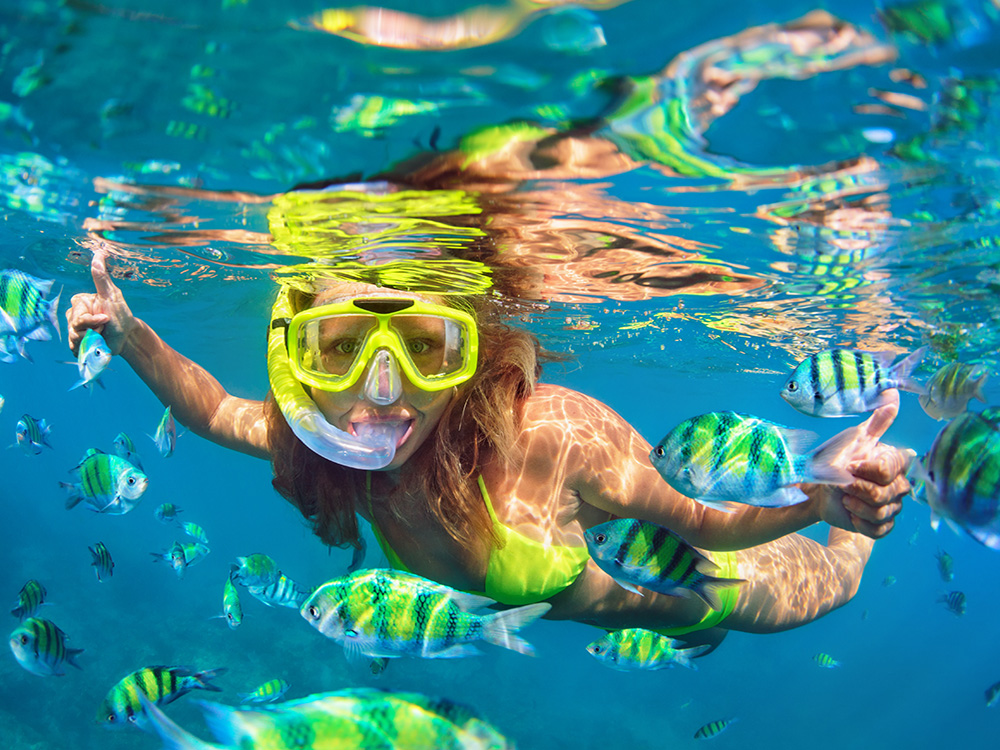 Die Riffe um das Hurawalhi Maldives Resort bieten erstaunliche Unterwasserbegegnungen.